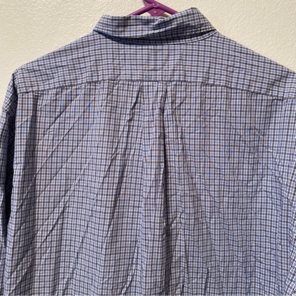 Ralph‎ Lauren Shirt Mens Size 16.5 Yarmouth Blue Plaid Button Down Oxford Pony - Picture 5 of 7